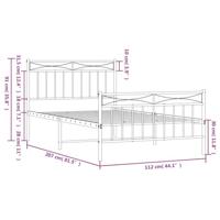 Bedframe met hoofd- en voeteneinde metaal wit 107x203 cm - thumbnail
