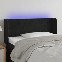 Hoofdbord LED 93x16x78/88 cm fluweel zwart - thumbnail