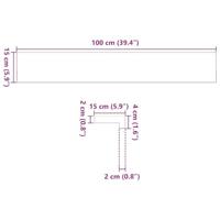 VidaXL Vensterbanken 2 st 100x15x2 cm massief eikenhout donkerbruin - thumbnail