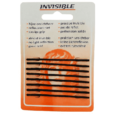 Invisible schuifjes newey kaartje zwart lang