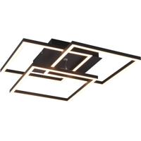 LED Plafondlamp - Trion Mibal - 28W - Aanpasbare Kleur - Afstandsbediening - Dimbaar - Rechthoek - Mat Zwart - Aluminium - thumbnail