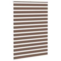 VidaXL Zebra rolgordijn 155x200 cm stofbreedte 150,9cm polyester bruin - thumbnail