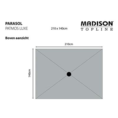 Grote Parasol Patmos 210x140 cm Grijs van Madison - thumbnail