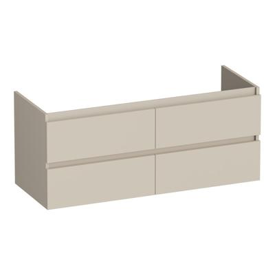 Brauer Joy - Onderkast - 120 cm - met 4 Softclose Lades Greeploos en 2 Sifon Uitsparingen - Mat Beige