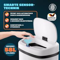 Vuilnisbak opent automatisch met Sensor Creme-wit 58L - thumbnail