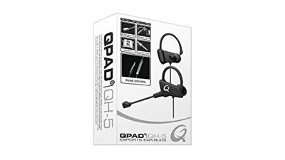 Qpad Qh-5 Esports Stereo Gaming Oorknoppen met Microfoon 3.5mm Stereo Jack Connector 1.5m Kabel, zwart