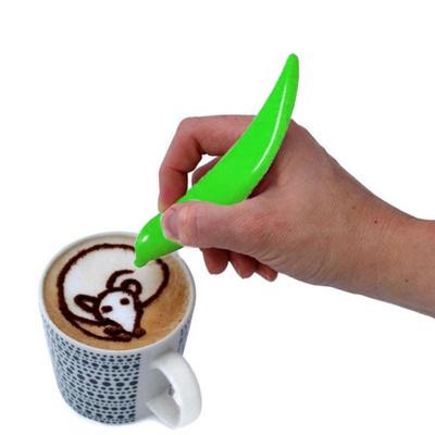 Nieuwe elektrische Latte Art pen voor koffie cake pen voor Spice cake versieren pen koffie carving pen bakken gebak tools (groen)