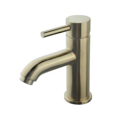 Wiesbaden Cadans wastafelmengkraan laag geborsteld messing