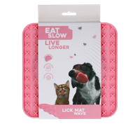 Eat Slow Live Longer Likmat Golf - 20 x 20 cm - Anti-snuffelmat - Slowfeeder - snuffelmat - 100% siliconen - vaatwasmachinebestendig - voor hond of kat - roze - thumbnail