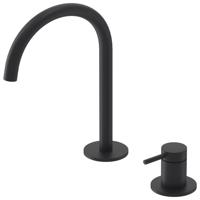 IVY Bond Wastafelmengkraan - 2-gats - bladmontage - uitloop - coldstart - Mat zwart PED 6100302 - thumbnail
