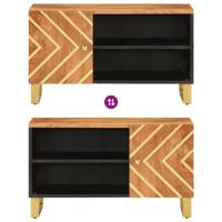Tv-meubel 80x31,5x46 cm massief mangohout bruin en zwart - thumbnail