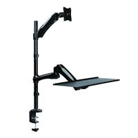 LogiLink BP0030 Tafelbeugel voor monitor Aantal monteerbare displays: 1 Display(s) 33,0 cm (13) - 68,6 cm (27) Zwart In hoogte verstelbaar, Toetsenbordhouder, - thumbnail