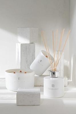 J-Line geurolie + stokjes Excellent - Golden Honey - glas - wit