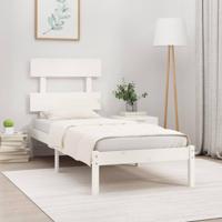 Bedframe massief hout wit 100x200 cm - thumbnail