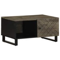 Salontafel 80x50x40 cm massief mangohout zwart - thumbnail