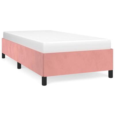 Bedframe fluweel roze 100x200 cm