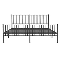 Bedframe met hoofd- en voeteneinde metaal zwart 183x213 cm - thumbnail