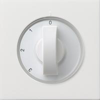 Gira F100 afdekplaat met draaiknop voor 3-standen schakelaar zuiverwit glanzend - thumbnail