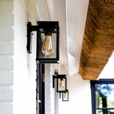 Jersey Muurlamp Bewegingssensor Zwart met LED - thumbnail