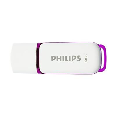 Philips FM64FD70B USB flash drive 64 GB USB Type-A 2.0 Paars, Wit Philips FM64FD70B USB flash drive 64 GB USB Type-A 2.0 Paars, Wit