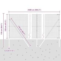 VidaXL Afrasteringspaal zilver 25 x 1,2 m (25 x 25 mm gaas) staal - thumbnail