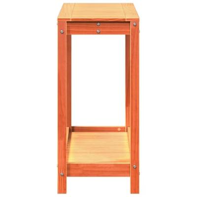 VidaXL Oppottafel met schap 108x35x75 cm massief grenenhout wasbruin
