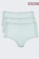 3-pack dames Tailleslip - Kant - Colours - Dames onderbroeken modal - Vrolijke kleuren - 38 | Dames slip - Onderbroek - Ondergoed - 38 - Onderbroek - thumbnail