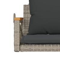 Schommelbank met kussens 63x62x40 cm poly rattan grijs - thumbnail