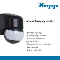 Kopp INFRAcontrol opbouw bewegingsmelder 8238 180gr. zwart - thumbnail