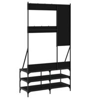 VidaXL Kledingrek met schoenenrek 100x40x184 cm zwart - thumbnail
