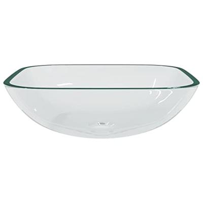 VidaXL Wasbak 42x42x14 cm glas transparant