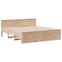 Bedframe zonder matras met hoofdbord grenenhout 200x200 cm - thumbnail