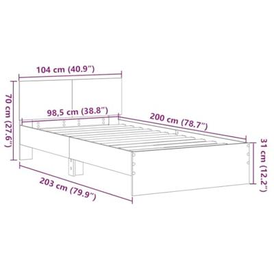 Bedframe met hoofdeinde Artisan Eiken 100 x 200 cm Bewerkt hout