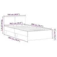 Bedframe met hoofdeinde Artisan Eiken 100 x 200 cm Bewerkt hout - thumbnail
