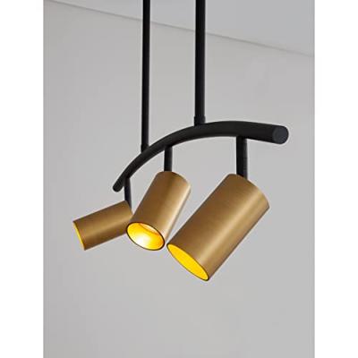 Lyora HanglampPogno 3-lichts zwart met goud rond - 9111456