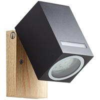 BRILLIANT - GALENI Buitenwandlamp - zwart/naturel - metaal/glas GU10 1x20W - thumbnail
