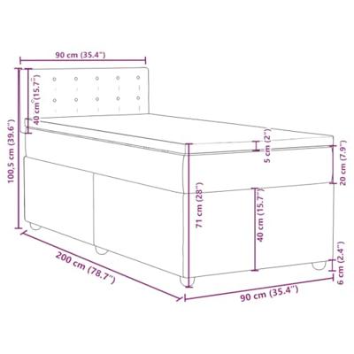 Boxspring met matras stof crèmekleurig 90x200 cm