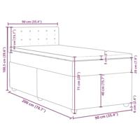 Boxspring met matras stof crèmekleurig 90x200 cm - thumbnail