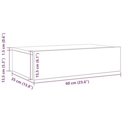 Tv-meubel met LED-verlichting 60x35x15,5 cm zwart eikenkleurig