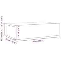 Tv-meubel met LED-verlichting 60x35x15,5 cm zwart eikenkleurig - thumbnail