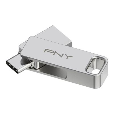 USB stick PNY PFDI64GDULINKTYCG Zilverkleurig Staal 64 GB