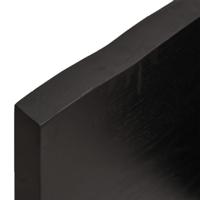 Wastafelblad 100x50x(2-4) cm behandeld massief hout donkerbruin - thumbnail