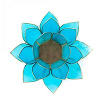 Lotus Sfeerlicht Blauw 5e Chakra Goudrand - thumbnail