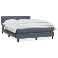 Boxspring met matras fluweel donkergrijs 160x220 cm - thumbnail