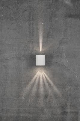 Buitenlamp gevelverlichting stainless steel up & downlighter &apos;Canto 2&apos; Nordlux LED 2x6W warm wit