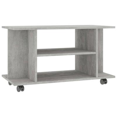Tv-meubel met wieltjes 80x40x45 cm bewerkt hout betongrijs Tv-meubel met wieltjes 80x40x45 cm bewerkt hout betongrijs