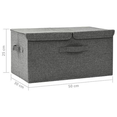 VidaXL Opbergbox 50x30x25 cm stof antracietkleurig VidaXL Opbergbox 50x30x25 cm stof antracietkleurig