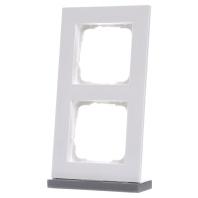 Gira E2 afdekraam 2-voudig vlak 3mm zuiver wit glanzend 0212201