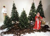 Europalms 83500107 Kunstkerstboom Zilverspar Groen Standaard 210 cm - thumbnail