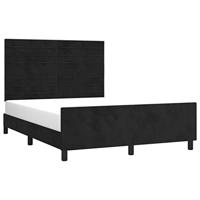 Bedframe zonder matras 140x200 cm fluweel zwart - thumbnail